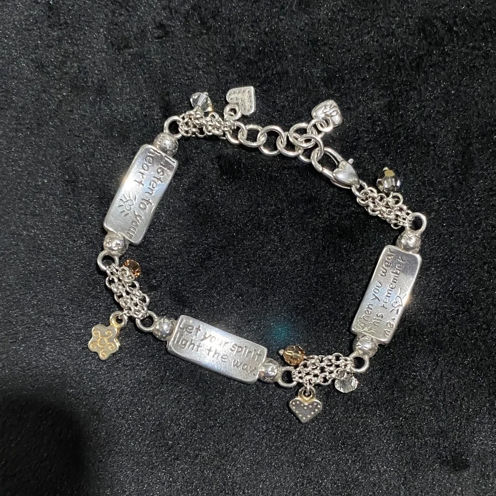 Brighton Silver and Gold Plating Heart Charm Bracelet